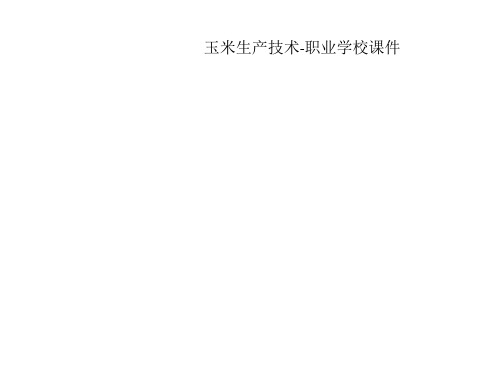 玉米生产技术-职业学校课件