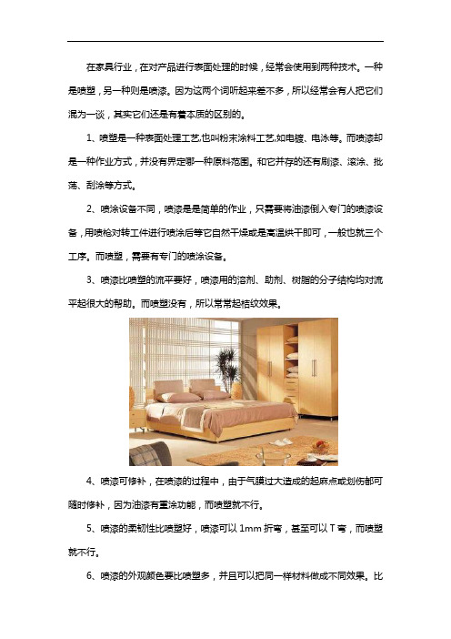 家具喷塑和喷漆的区别