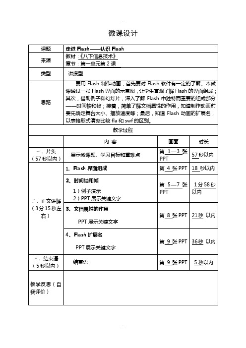 《走进Flash——认识Flash》微教案