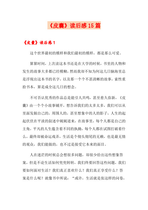 《皮囊》读后感15篇