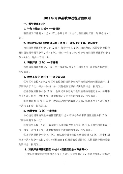 教育教学大比武评分表