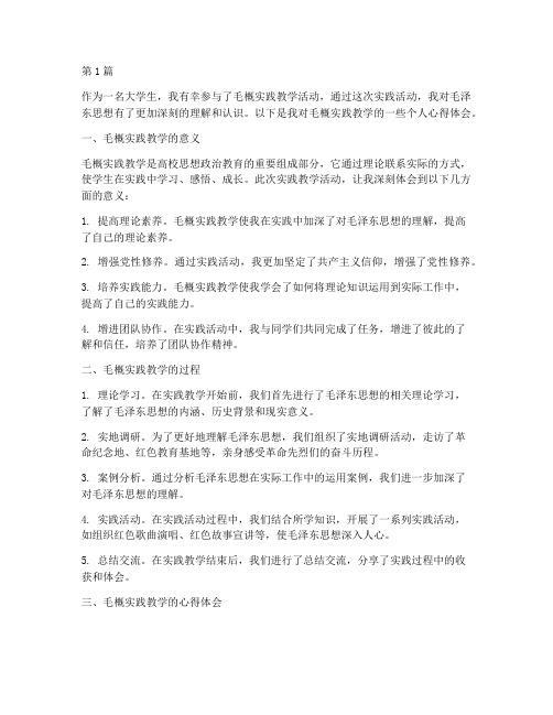 毛概实践教学个人心得(3篇)