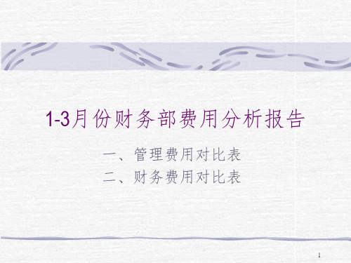 管理费用对比表PPT课件