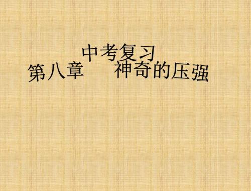 中考物理《第八章 神奇的压强》复习课件 粤教沪版