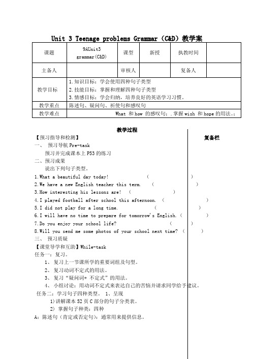 九年级英语上册Unit3TeenageproblemsGrammar(C