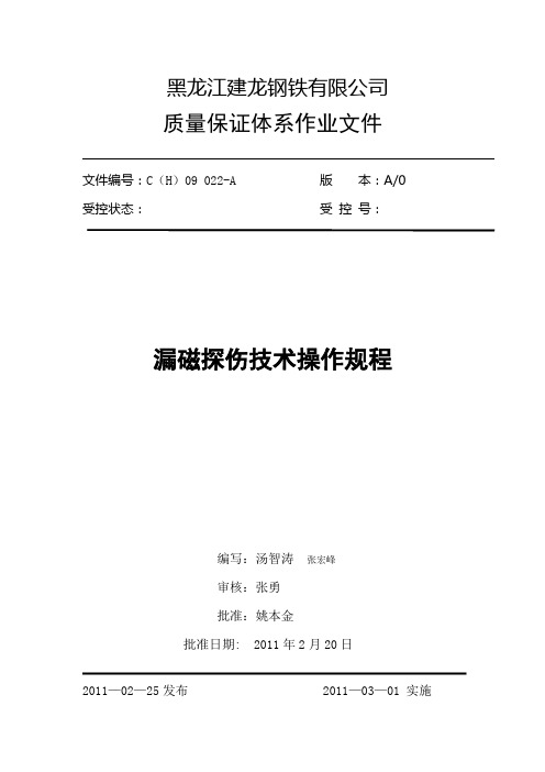 漏磁探伤技术操作规程
