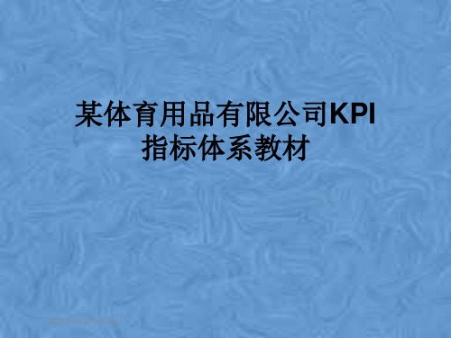 某体育用品有限公司KPI指标体系教材