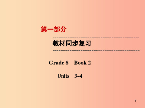 云南省2019中考英语复习 第1部分 教材同步复习 Grade 8 Book 2 Units 3-4