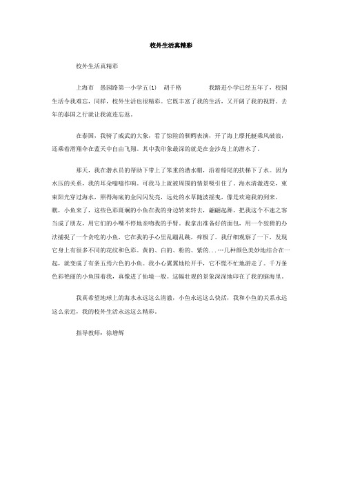 校外生活真精彩作文
