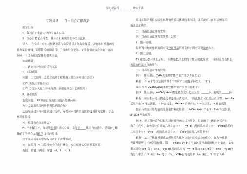 专题复习自由组合定律教案