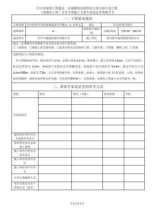 专家论证审查报告书