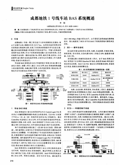 成都地铁1号线车站BAS系统概述
