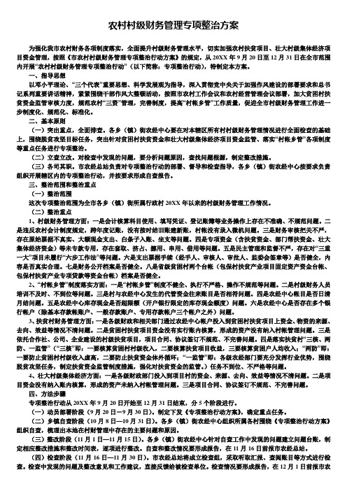 农村村级财务管理专项整治方案