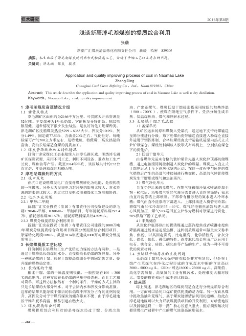 浅谈新疆淖毛湖煤炭的提质综合利用