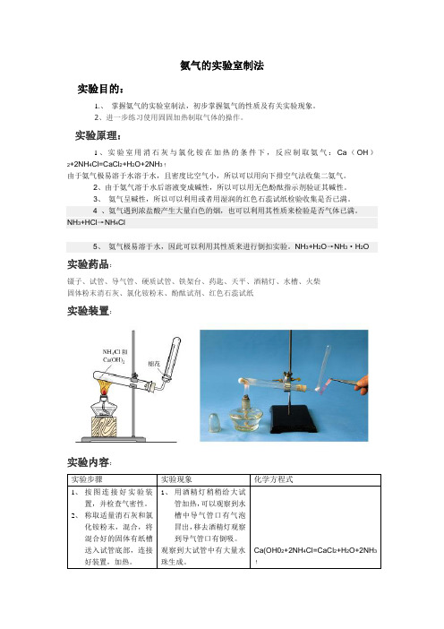 氨气的实验室制法