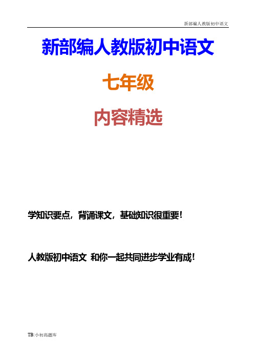 新部编人教版初中语文七年级下册24 《河中石兽》同步测试卷练习题1
