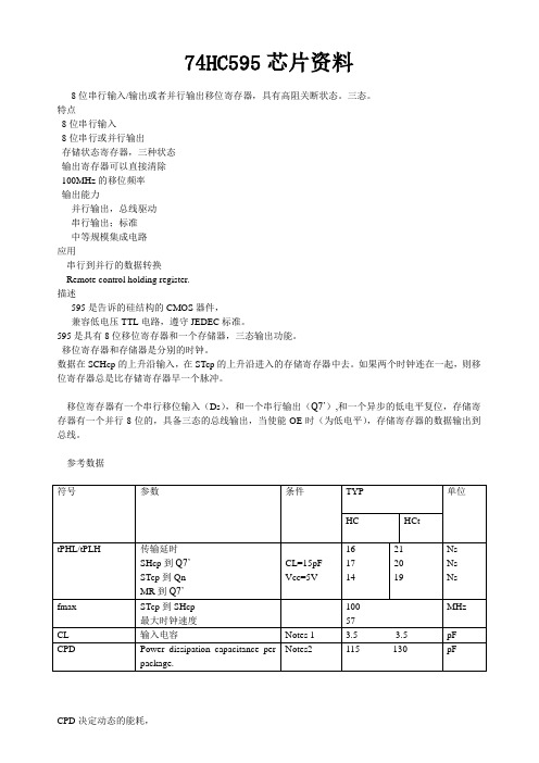 74HC595芯片资料和SPI总线简介
