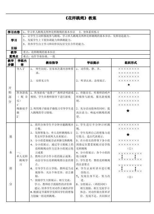 《单人花样跳绳》教案