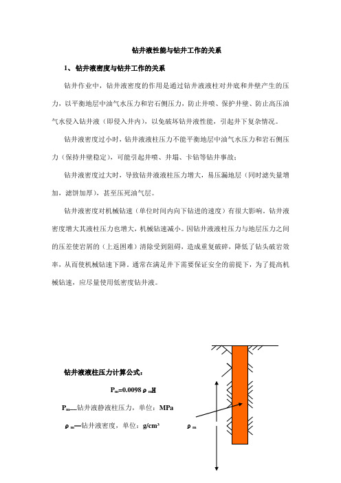 钻井液性能与钻井工作的关系