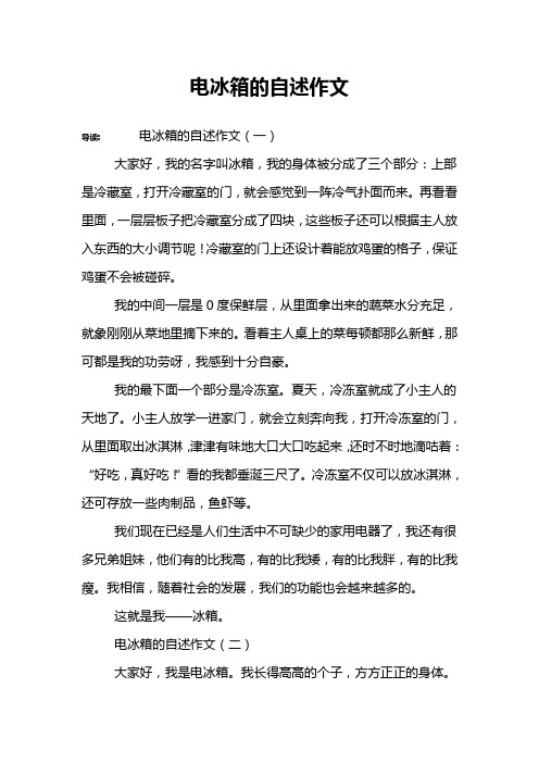 电冰箱的自述作文