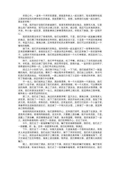 家庭的旅行计划