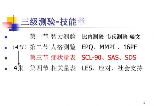 5心理咨询师培训 三级心理测验技能-第三节 心理与行为问题评估(解亚宁)