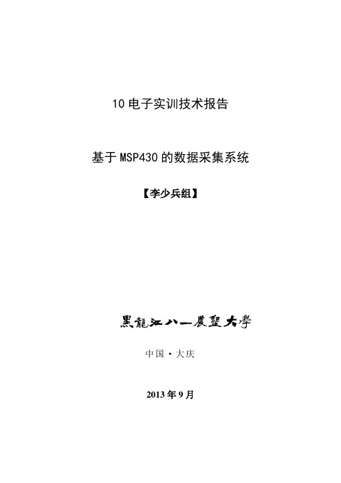 10实训l  李基于MSP430的数据采集系统  组技术报告
