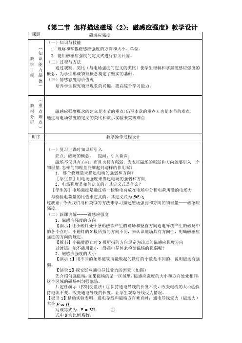 物理选修3-1沪科版版5.2怎样描述磁场教案1