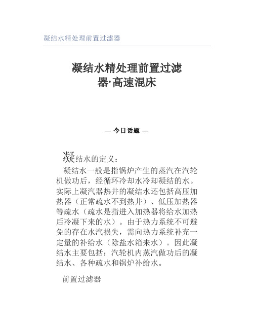 凝结水精处理前置过滤器
