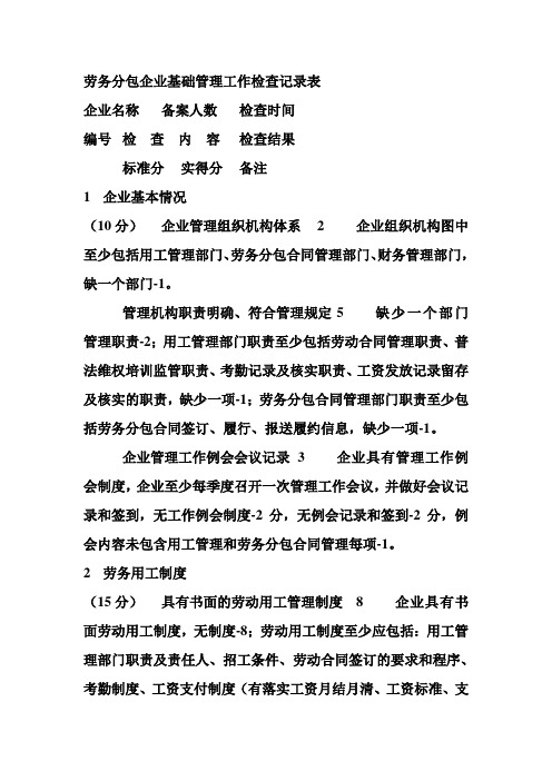 基础管理工作检查