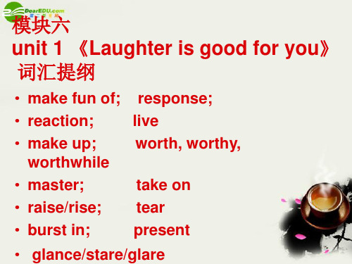 高中英语 Unit 1《Laughter is good for you》Word Power课件2