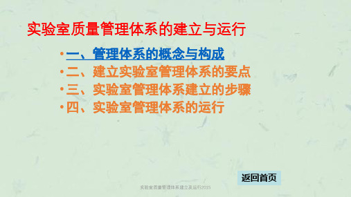 实验室质量管理体系建立及运行2015课件