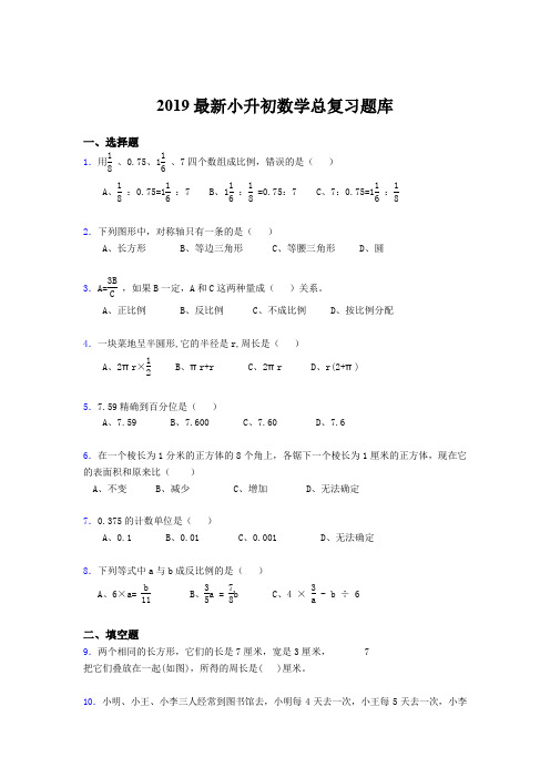 2019最新小升初数学总复习题库dvp