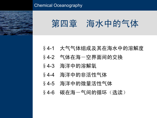 海洋化学--第4章 海水中的气体