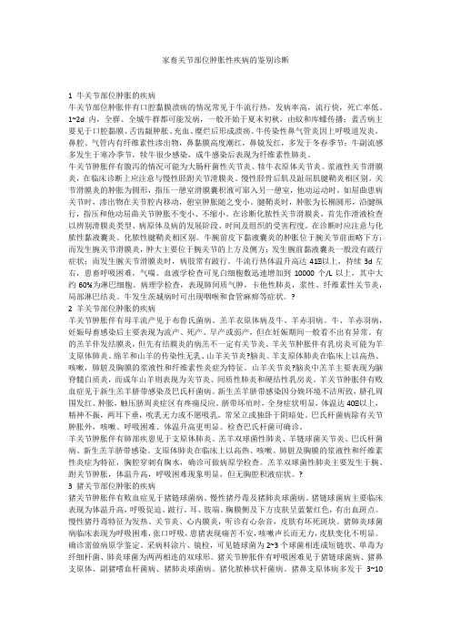家畜关节部位肿胀性疾病的鉴别诊断