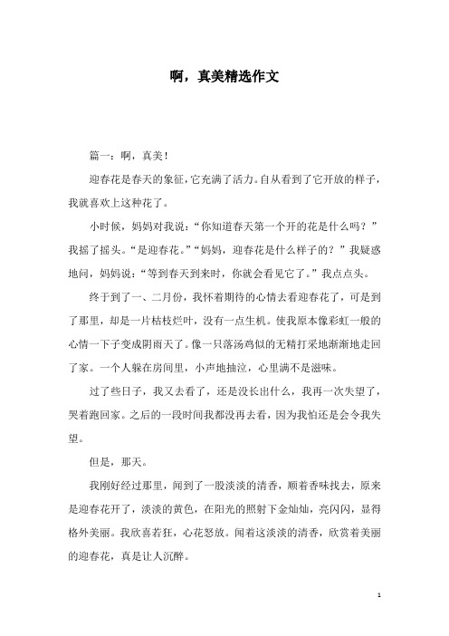 啊,真美精选作文