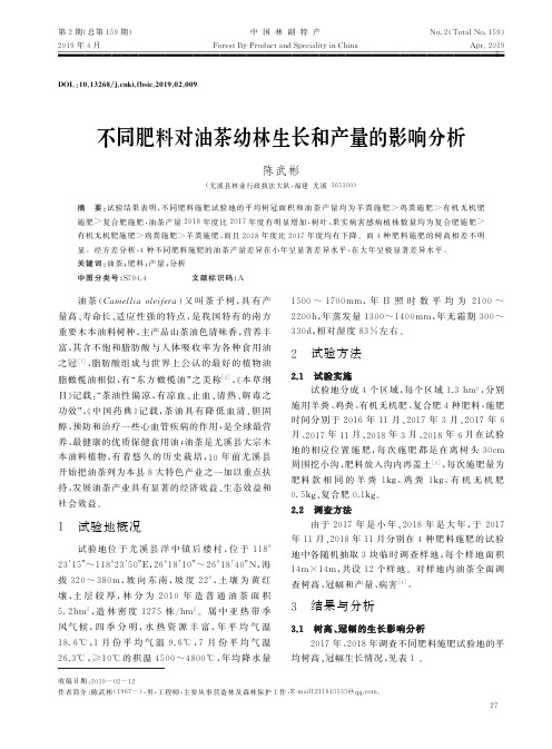 不同肥料对油茶幼林生长和产量的影响分析