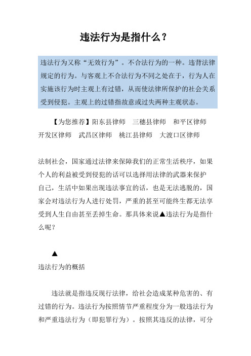 违法行为是指什么？
