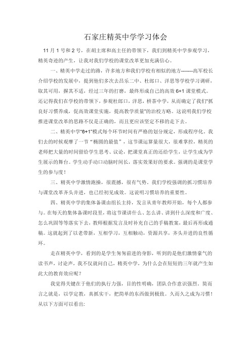 精英中学学习体会