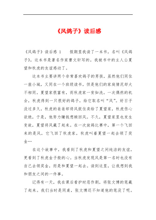《风鸽子》读后感