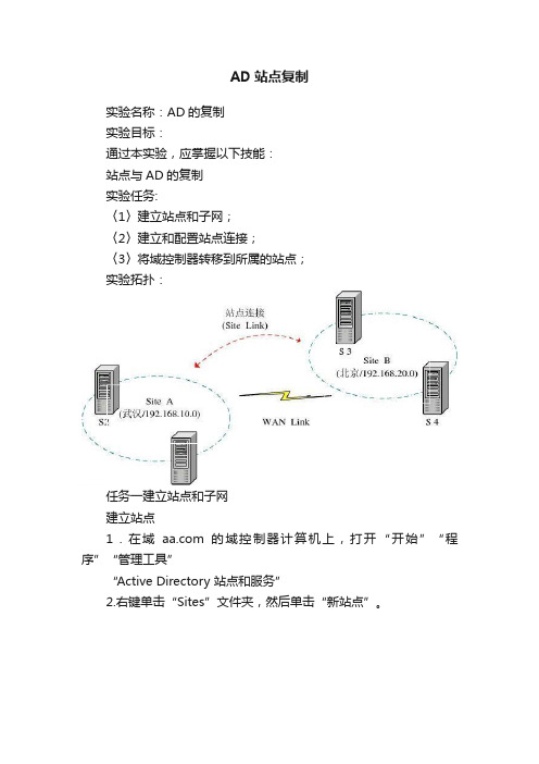 AD站点复制