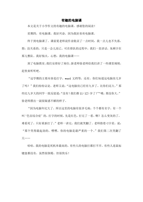 有趣的电脑课_小学作文_4