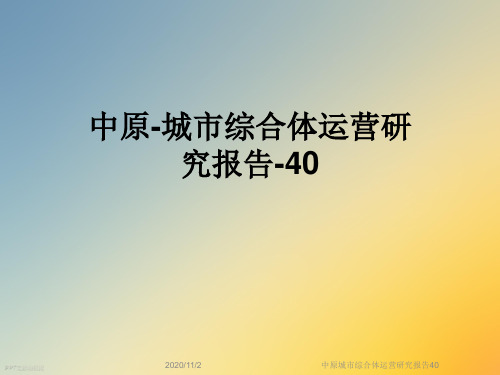 中原城市综合体运营研究报告40