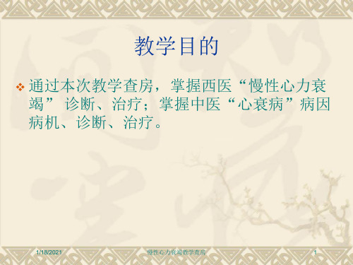 慢性心力衰竭教学查房培训课件
