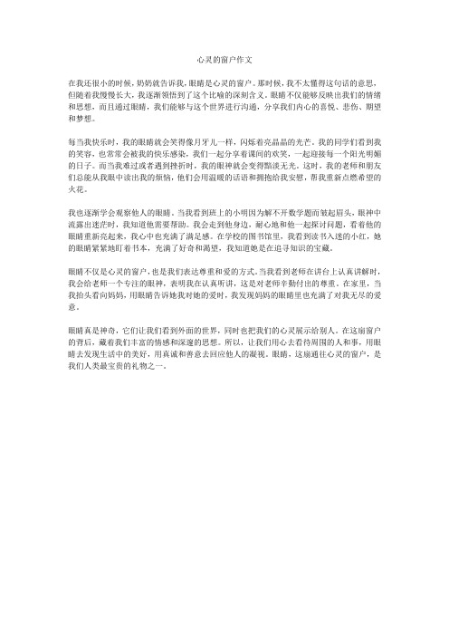 心灵的窗户作文