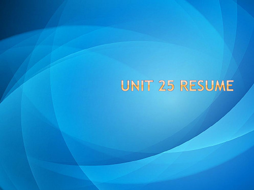 商务英语应用文写作    Unit 25 Resume
