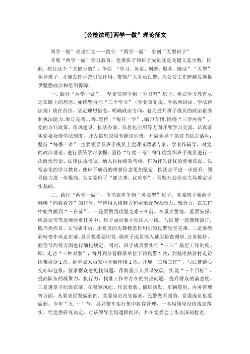 [公检法司]两学一做”理论征文
