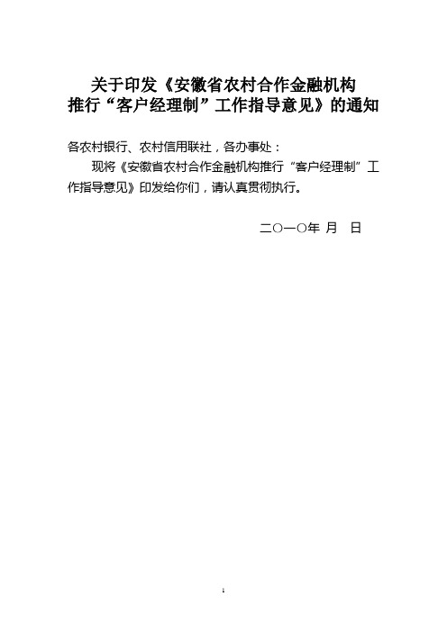 客户经理指导意见