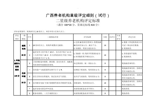 广西养老机构星级评定细则试行