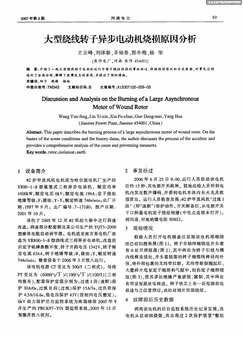 大型绕线转子异步电动机烧损原因分析